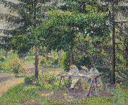Camille Pissarro Enfants attables dans le jardin a Eragny, oil painting on canvas